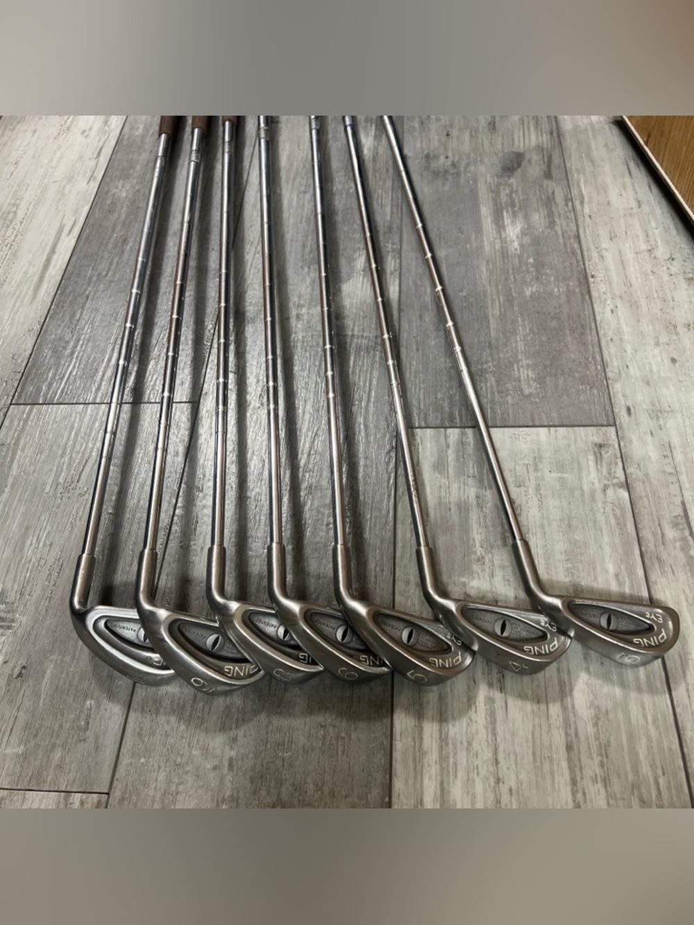 Vintage Ping Eye Iron Set (3/4/5/6/8/9/W) Cat Eye RH Karsten S Flex Steel